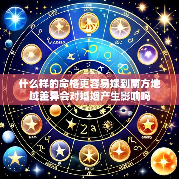 什么样的命格更容易嫁到南方地域差异会对婚姻产生影响吗