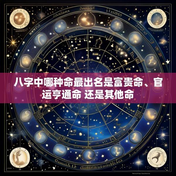 八字中哪种命最出名是富贵命、官运亨通命 还是其他命