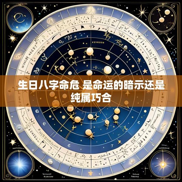 生日八字命危 是命运的暗示还是纯属巧合