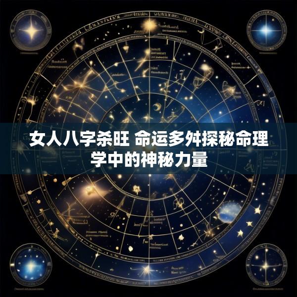 女人八字杀旺 命运多舛探秘命理学中的神秘力量