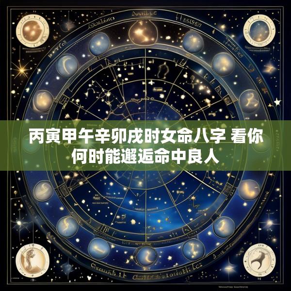 丙寅甲午辛卯戌时女命八字 看你何时能邂逅命中良人