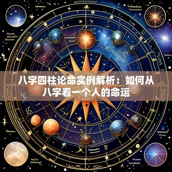 八字四柱论命实例解析：如何从八字看一个人的命运