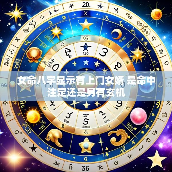 女命八字显示有上门女婿 是命中注定还是另有玄机