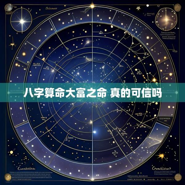 八字算命大富之命 真的可信吗