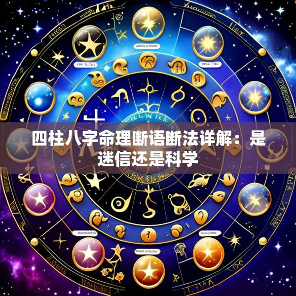 四柱八字命理断语断法详解：是迷信还是科学