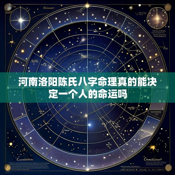 河南洛阳陈氏八字命理真的能决定一个人的命运吗