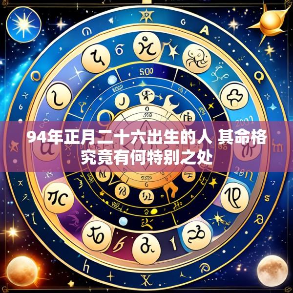 94年正月二十六出生的人 其命格究竟有何特别之处