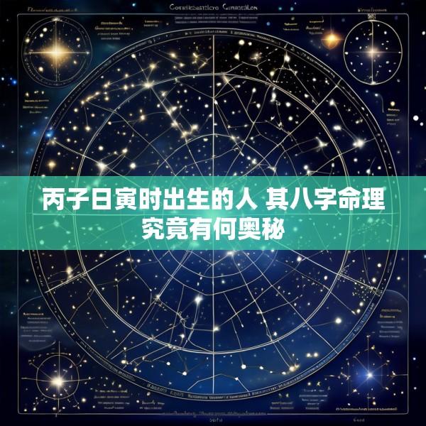 丙子日寅时出生的人 其八字命理究竟有何奥秘