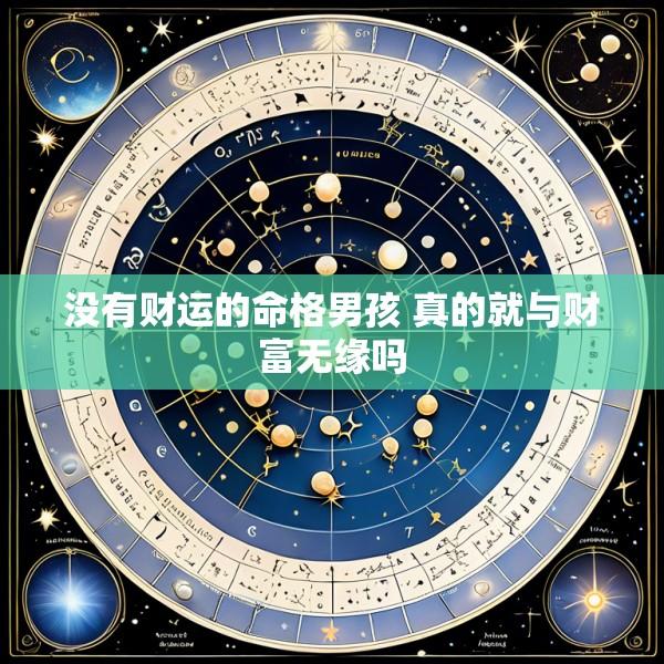 没有财运的命格男孩 真的就与财富无缘吗