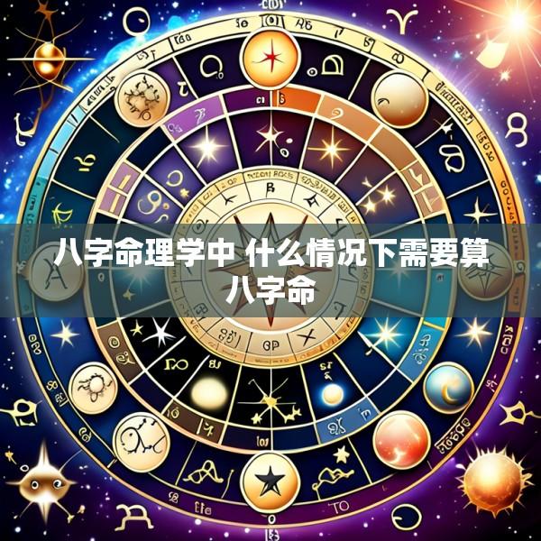 八字命理学中 什么情况下需要算八字命