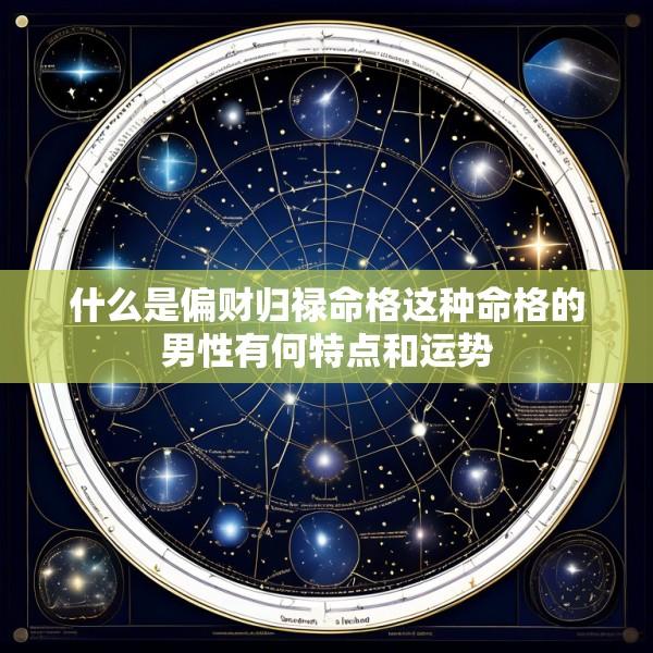 什么是偏财归禄命格这种命格的男性有何特点和运势