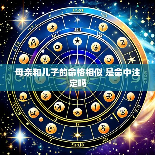 母亲和儿子的命格相似 是命中注定吗