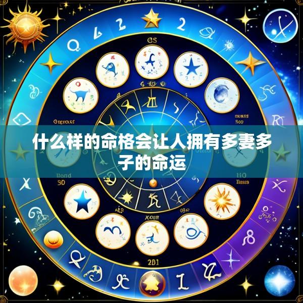 什么样的命格会让人拥有多妻多子的命运