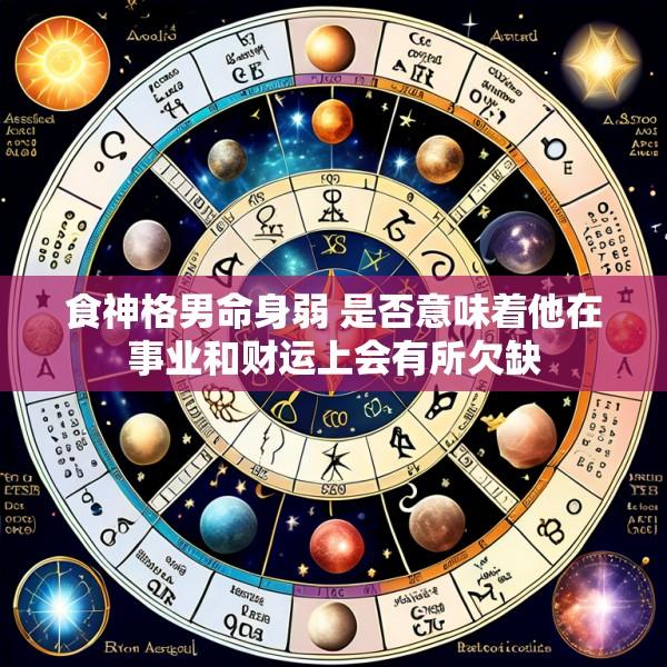 食神格男命身弱 是否意味着他在事业和财运上会有所欠缺