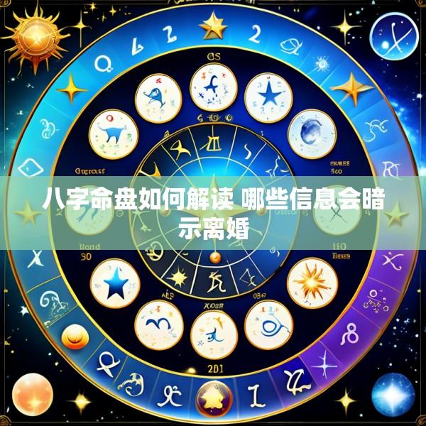八字命盘如何解读 哪些信息会暗示离婚