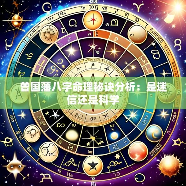 曾国藩八字命理秘诀分析：是迷信还是科学
