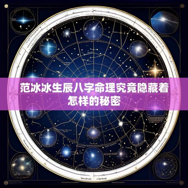 范冰冰生辰八字命理究竟隐藏着怎样的秘密