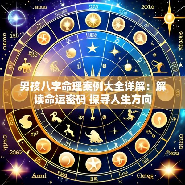 男孩八字命理案例大全详解：解读命运密码 探寻人生方向