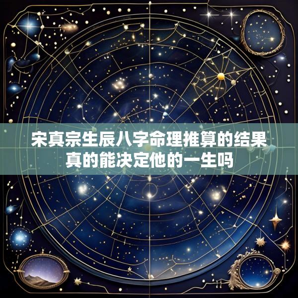 宋真宗生辰八字命理推算的结果真的能决定他的一生吗
