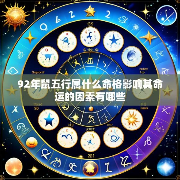 92年鼠五行属什么命格影响其命运的因素有哪些