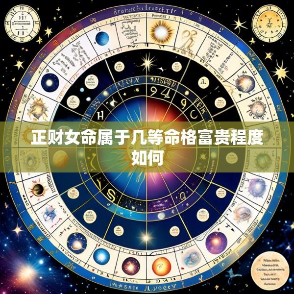 正财女命属于几等命格富贵程度如何