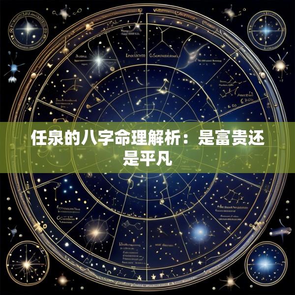 任泉的八字命理解析：是富贵还是平凡