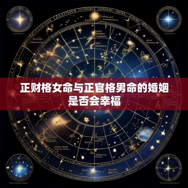 正财格女命与正官格男命的婚姻是否会幸福