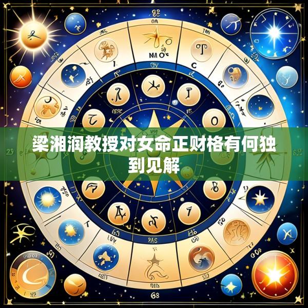 梁湘润教授对女命正财格有何独到见解