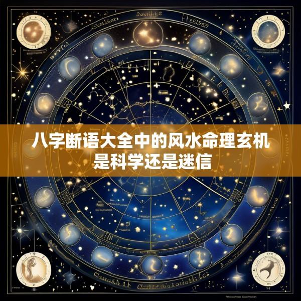 八字断语大全中的风水命理玄机 是科学还是迷信