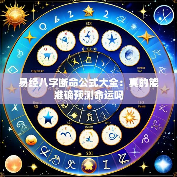易经八字断命公式大全：真的能准确预测命运吗
