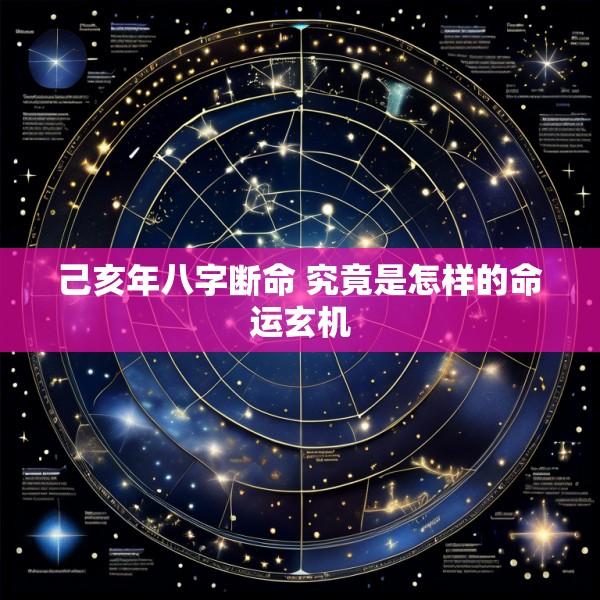 己亥年八字断命 究竟是怎样的命运玄机