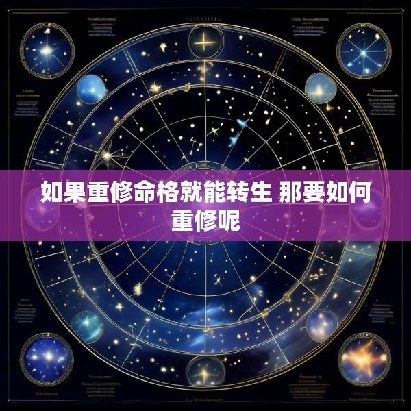 如果重修命格就能转生 那要如何重修呢
