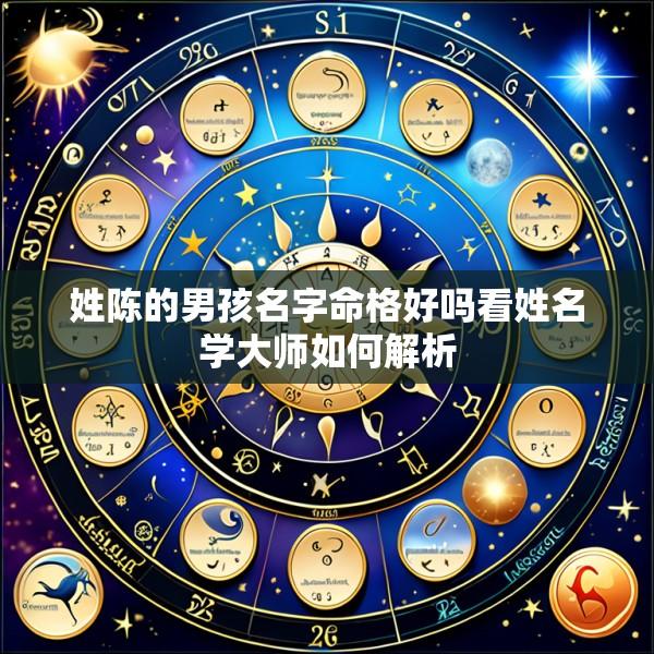 姓陈的男孩名字命格好吗看姓名学大师如何解析