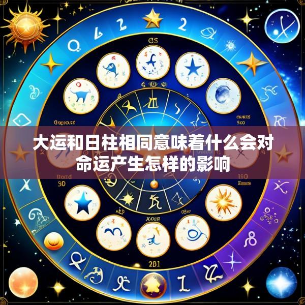 大运和日柱相同意味着什么会对命运产生怎样的影响