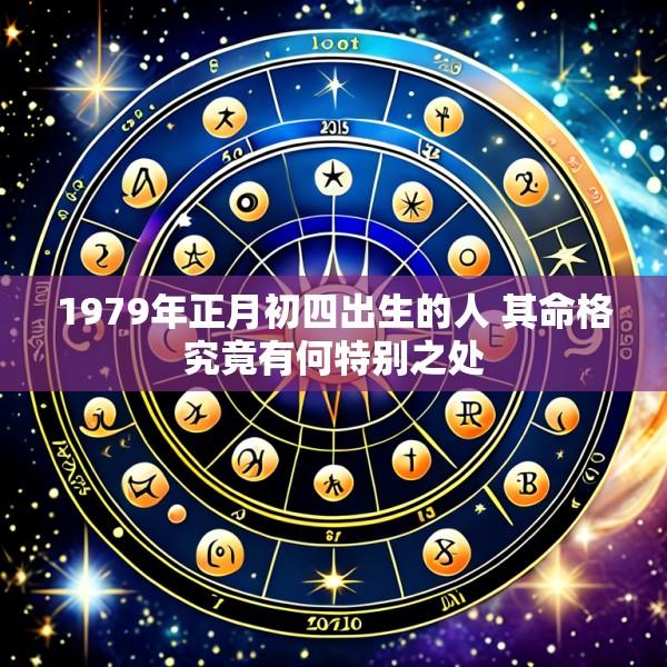 1979年正月初四出生的人 其命格究竟有何特别之处