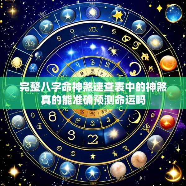 完整八字命神煞速查表中的神煞真的能准确预测命运吗