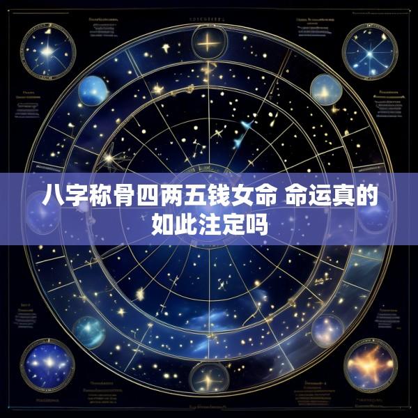 八字称骨四两五钱女命 命运真的如此注定吗