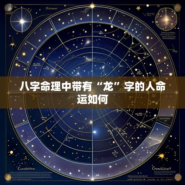 八字命理中带有“龙”字的人命运如何
