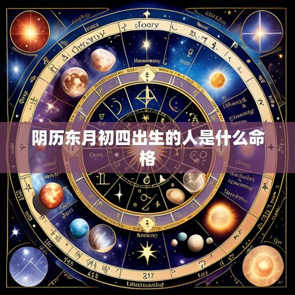 阴历东月初四出生的人是什么命格