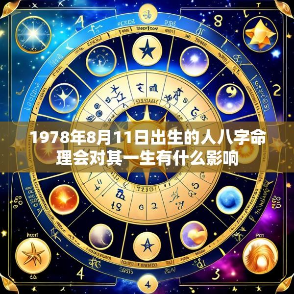 1978年8月11日出生的人八字命理会对其一生有什么影响