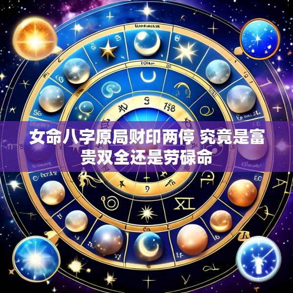 女命八字原局财印两停 究竟是富贵双全还是劳碌命