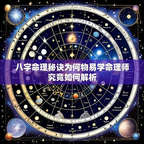 八字命理秘诀为何物易学命理师究竟如何解析