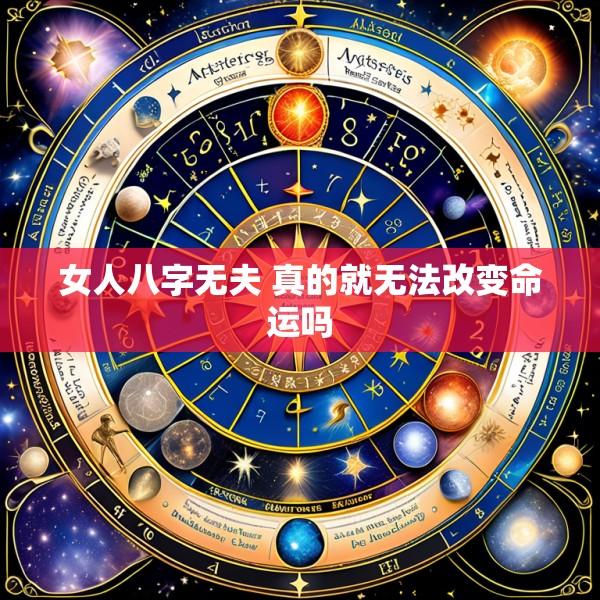 女人八字无夫 真的就无法改变命运吗