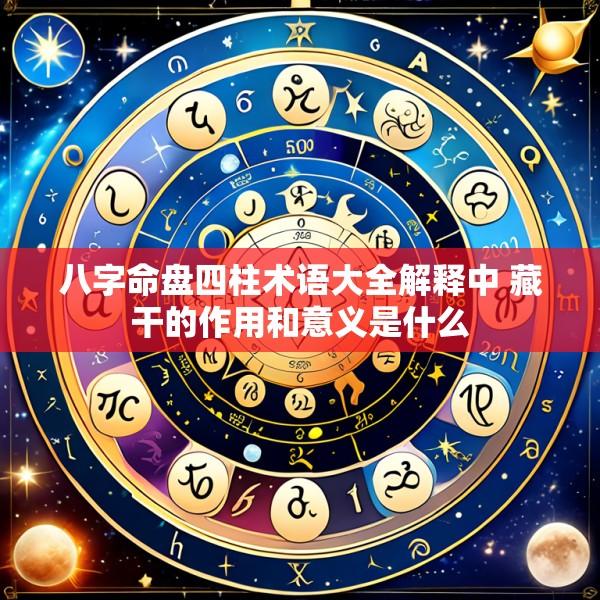 八字命盘四柱术语大全解释中 藏干的作用和意义是什么