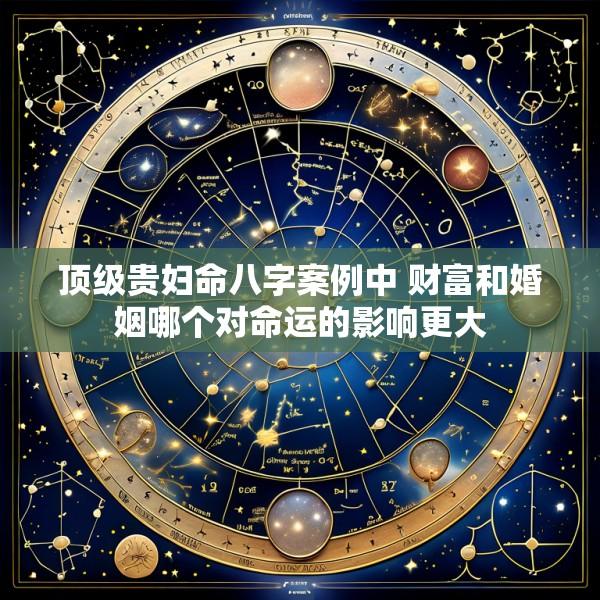 顶级贵妇命八字案例中 财富和婚姻哪个对命运的影响更大