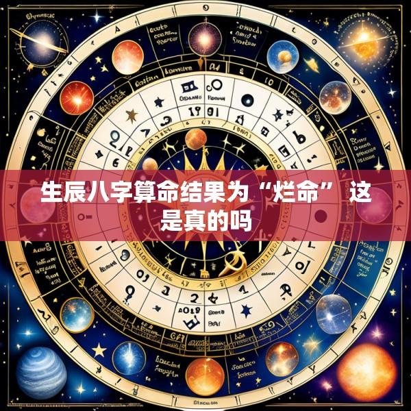 生辰八字算命结果为“烂命” 这是真的吗