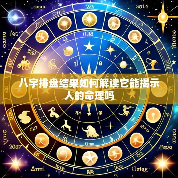 八字排盘结果如何解读它能揭示人的命理吗