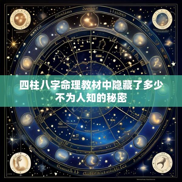 四柱八字命理教材中隐藏了多少不为人知的秘密