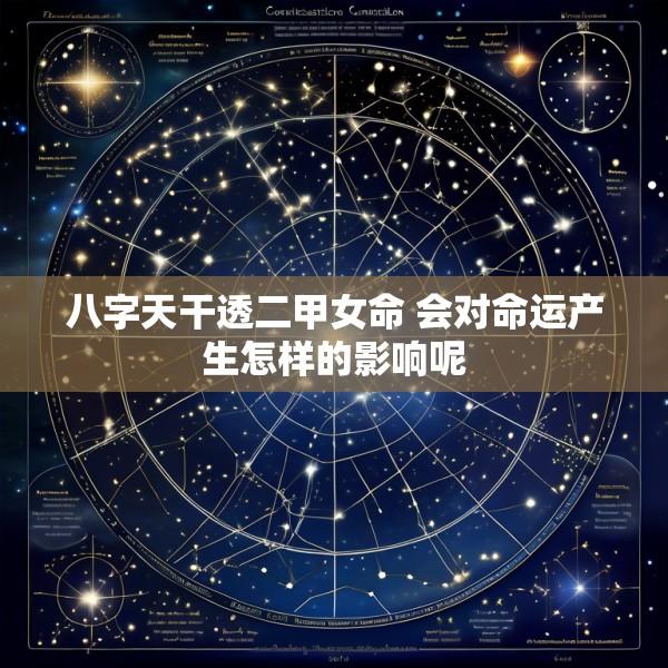 八字天干透二甲女命 会对命运产生怎样的影响呢