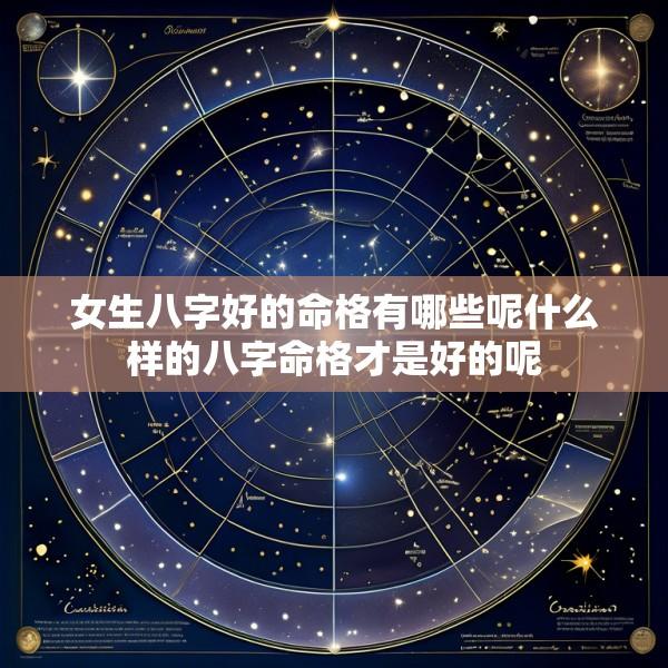 女生八字好的命格有哪些呢什么样的八字命格才是好的呢